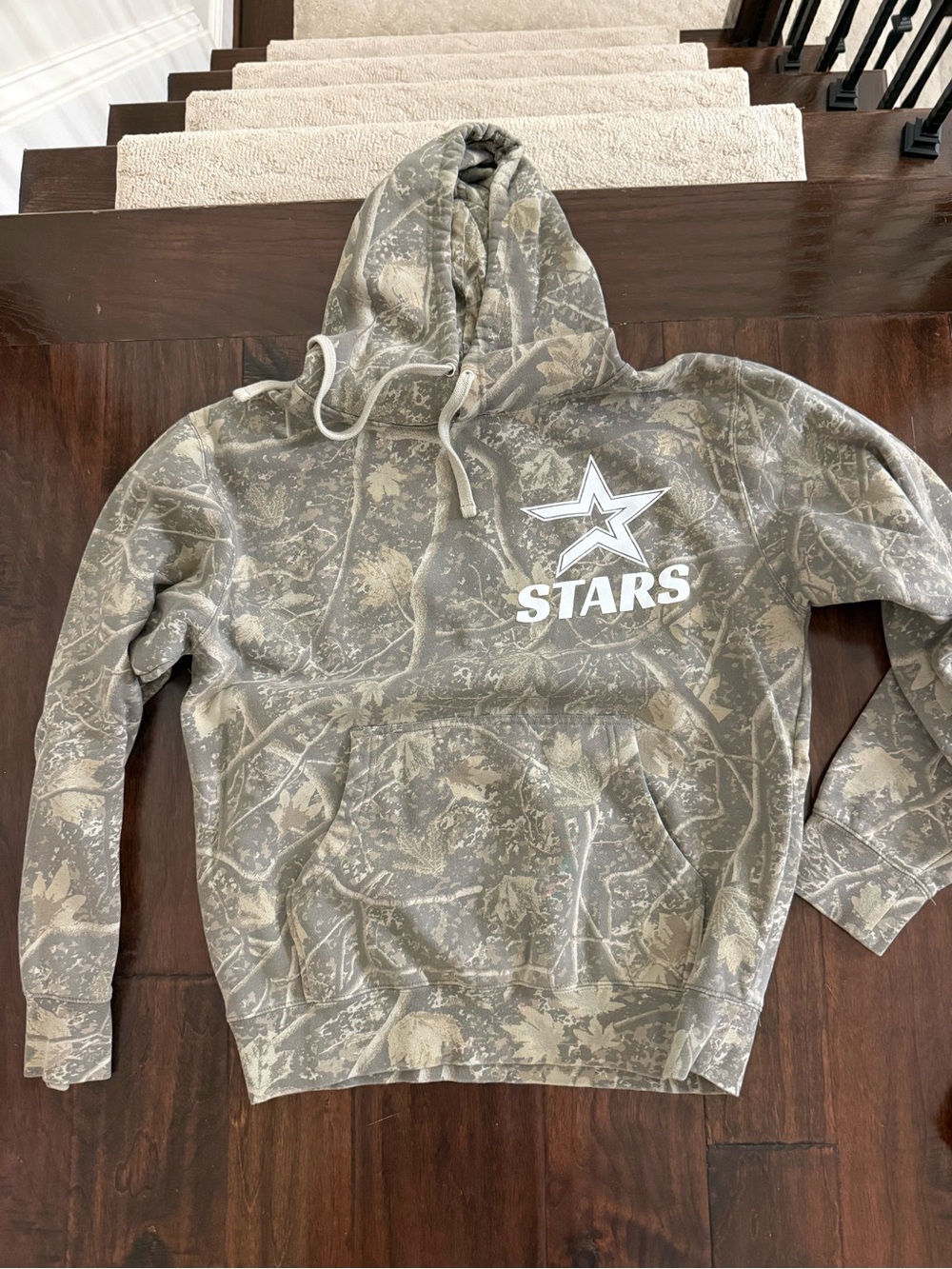 Stars Camouflage Hoodie - Gray/Beige -